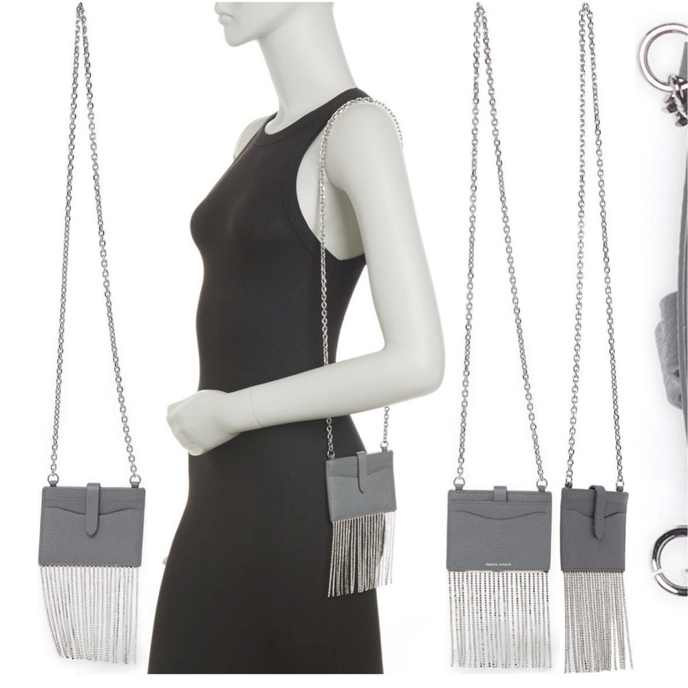 Rebecca Minkoff large leather card case on chain